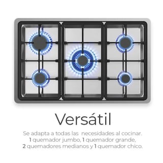 Foto 4 | Foto 4 | Estufa De Mesa/parrilla De Gas 5 Quemadores Acero Inoxidable Color Plateado