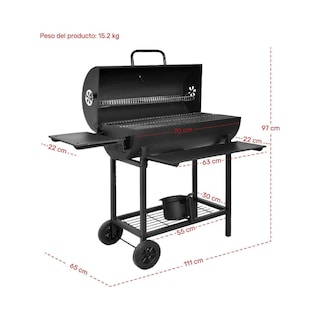 Foto 6 | Foto 6 | Asador Carbon Ahumador Parrilla 70cm Mesa Frontal + Cenicero