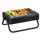 Parrilla Asador De Carbon Portatil Camping Con Asa Color Negro