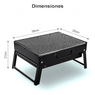 Foto 2 | Foto 2 | Parrilla Plegable Asador De Carbón Portátil Jardín Camping Color Negro