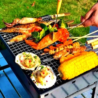 Foto 6 | Foto 6 | Parrilla Plegable Asador De Carbón Portátil Jardín Camping Color Negro