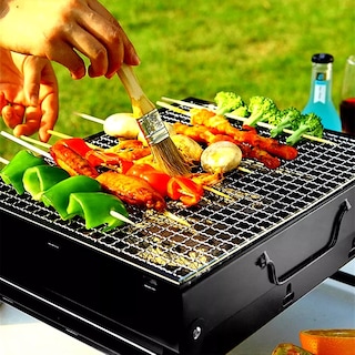 Foto 7 | Foto 7 | Parrilla Plegable Asador De Carbón Portátil Jardín Camping Color Negro