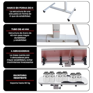 Foto 4 | Foto 4 | Mesa Auxiliar Plegable Y Extraíble Escritorio Chic-fantasy para Laptop