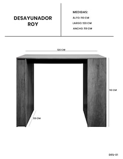 Foto 3 | Foto 3 | Barra Desayunadora Para Cocina  Mesa Alta Rectangular  120cm De Altura  Con Puertas Dobles