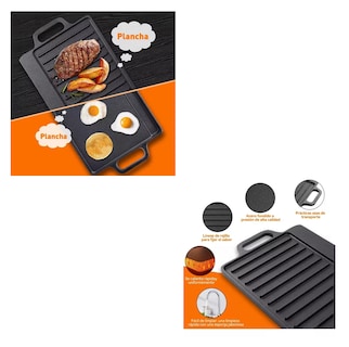 Foto 4 | Foto 4 | Plancha Grill De Hierro Fundido Reversible, Negro