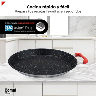 Foto 2 | Foto 2 | Comal Bogner 28 cm de Acero Inoxidable Antiadherente Asa Silicón Bpp28