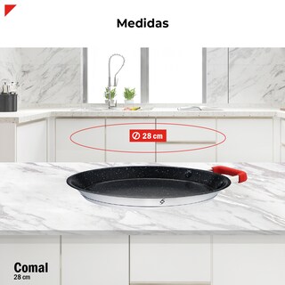 Foto 4 | Foto 4 | Comal Bogner 28 cm de Acero Inoxidable Antiadherente Asa Silicón Bpp28