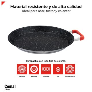 Foto 5 | Foto 5 | Comal Bogner 28 cm de Acero Inoxidable Antiadherente Asa Silicón Bpp28