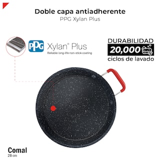 Foto 6 | Foto 6 | Comal Bogner 28 cm de Acero Inoxidable Antiadherente Asa Silicón Bpp28