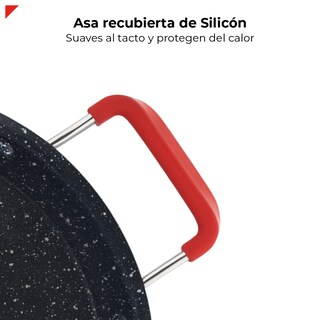 Foto 8 | Foto 8 | Comal Bogner 28 cm de Acero Inoxidable Antiadherente Asa Silicón Bpp28