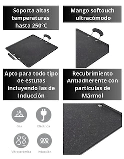 Foto 3 | Foto 3 | Xtellar Comal De Alta Calidad Cuadrado Antiadherente Negro 33x34cm Para Inducción