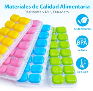 Foto 6 | Foto 6 | Magma Life Juego De 4 Moldes Para Hielos De Silicona Con Tapas Fáciles De Desmoldar Y Apilar