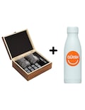 Juego De Piedras De Whisky, 8 Piedras De Vino Helado+2 Vasos+regalo Termo De Agua Güish