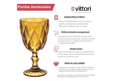 Foto 5 | Foto 5 | Juego De 6 Copas Xtellar De Cristal Labrado Para Vino, 245 Ml - Color Ámbar Exquisito