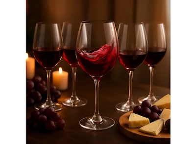 Foto 2 | Foto 2 | Xtellar Elegante Set De 6 Copas De Vino Tinto En Vidrio, Copón 13 Oz 384 Ml