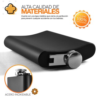Foto 3 | Foto 3 | Anforita Licorera de Acero Inoxidable Negra Bazzef