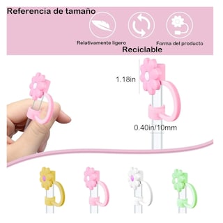 Foto 3 | Foto 3 | 30pcs Cubiertas De Pajita De Silicona Belug Colores