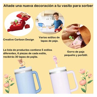 Foto 4 | Foto 4 | 30pcs Cubiertos De Pajita Belug Colores