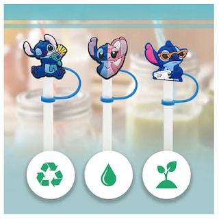 Foto 3 | Foto 3 | Tapa Para Popote Desechables Biodegradables De Stitch 11pcs Belug Azul