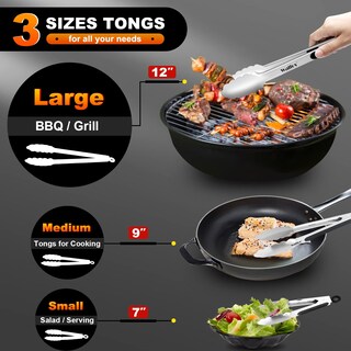 Foto 5 | Foto 5 | Pinzas De Cocina Walfos De Acero Inoxidable Aptas Para Uso Alimentario, Juego De 3 - Venta Internacional.