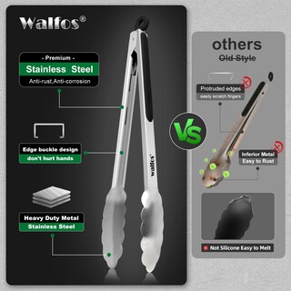 Foto 7 | Foto 7 | Pinzas De Cocina Walfos De Acero Inoxidable Aptas Para Uso Alimentario, Juego De 3 - Venta Internacional.