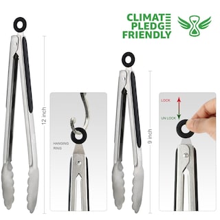 Foto 3 | Foto 3 | Juego De 2 Pinzas De Cocina Hotec De Acero Inoxidable 23 Cm Y 30 Cm - Venta Internacional