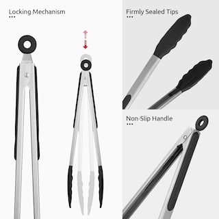 Foto 6 | Foto 6 | Pinzas De Cocina U-taste De 30 Cm Grandes De Silicona Con Acero Inoxidable - Venta Internacional.