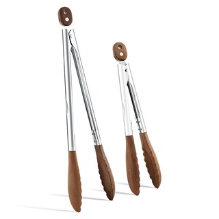 Foto 1 | Foto 1 | Pinzas De Madera Bakpoco Para Cocinar Madera De Nogal De Acero Inoxidable - Venta Internacional.