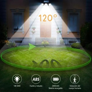 Foto 5 | Foto 5 | Lámpara Solar Triple Ajustable Ls02025 Con 108 Leds  20w  Control Remoto Y Batería Recargable