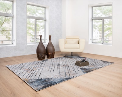 Foto 5 | Foto 5 | Tapete Alfombre Adara Gris Crema Oro 240x330