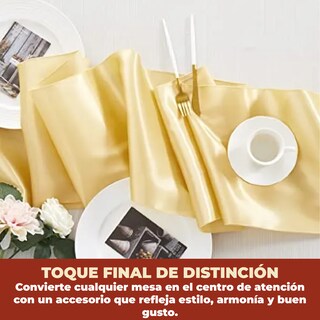 Foto 6 | Foto 6 | Camino De Mesa De Satén Decoración Para Cenas Y Fiestas