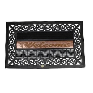 Foto 1 | Foto 1 | Tapete Para Exterior Rectangular Welcome Hogar Aleissi 701378 Negro