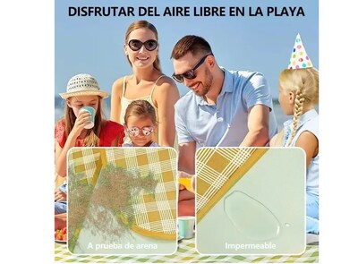 Foto 3 | Foto 3 | Tapete De Picnic Xtellar Impermeable 200x200cm | Ideal Para Acampar Y Playa | Apto Para 6-8 Personas
