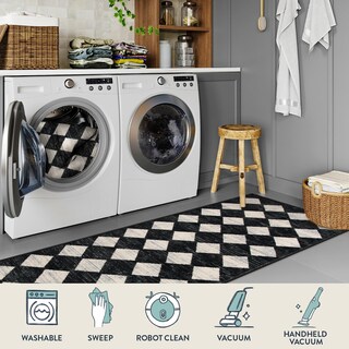 Foto 4 | Foto 4 | Alfombra Lahome Lavable 2 X 7 Pies Color Blanco Y Negro - Venta Internacional.