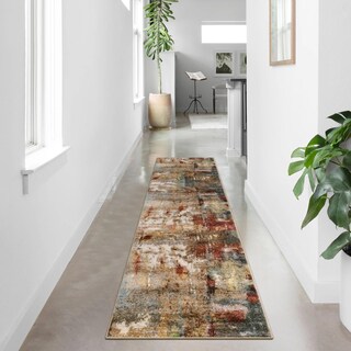 Foto 1 | Foto 1 | Alfombra Lahome Moderna Abstracta Para Correr 60 X 240 Cm Color Rojo Lavable - Venta Internacional.