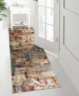Foto 3 | Foto 3 | Alfombra Lahome Moderna Abstracta Para Correr 60 X 240 Cm Color Rojo Lavable - Venta Internacional.