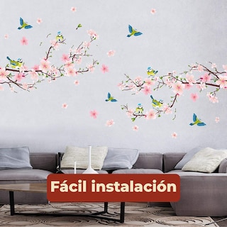 Foto 3 | Foto 3 | Sticker Vinil Decorativo Con Diseño De Flores De Cerezo Para Pared