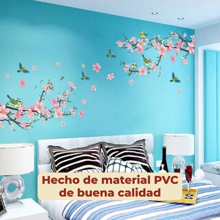 Foto 4 | Foto 4 | Sticker Vinil Decorativo Con Diseño De Flores De Cerezo Para Pared