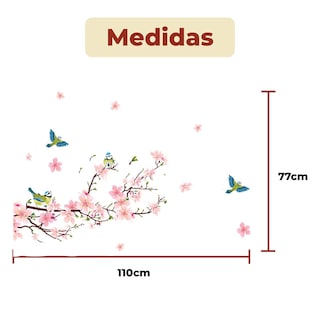 Foto 5 | Foto 5 | Sticker Vinil Decorativo Con Diseño De Flores De Cerezo Para Pared