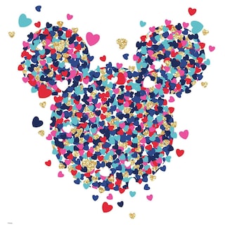 Foto 1 | Foto 1 | Adhesivos De Pared Con Purpurina En Forma De Corazón De Minnie Mouse De Disney - Venta Internacional.