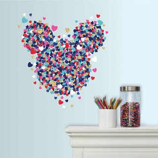 Foto 2 | Foto 2 | Adhesivos De Pared Con Purpurina En Forma De Corazón De Minnie Mouse De Disney - Venta Internacional.