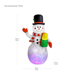 Foto 7 | Foto 7 | Decoración Inflable Rack & Pack Multicolor Navidad Muñeco de Nieve 1.5 m Luz Led