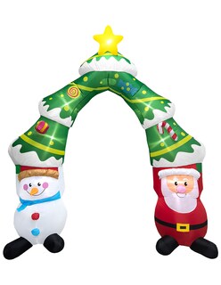 Foto 1 | Foto 1 | Inflable De Árbol De Navidad Arco De Santa Claus Y Mono De Nieve Snowman Con Luces Led De 2.8m Artego Para Puerta Acceso