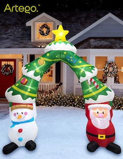 Foto 7 | Foto 7 | Inflable De Árbol De Navidad Arco De Santa Claus Y Mono De Nieve Snowman Con Luces Led De 2.8m Artego Para Puerta Acceso