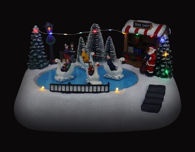 Foto 7 | Foto 7 | Tienda De Un Pueblo Navideño Con Cisnes En Movimiento: Animación Y Luces - Venta Internacional.