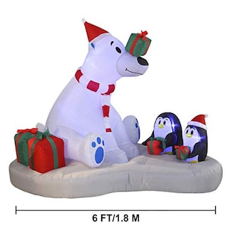 Foto 6 | Foto 6 | Oso Polar Inflable Joiedomi De 6 Pies Con Decoración Navideña Led - Venta Internacional