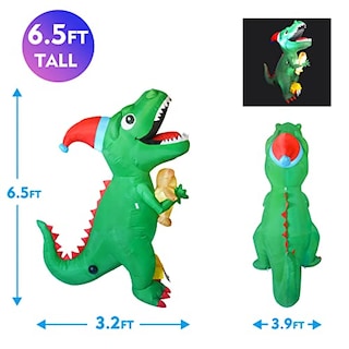 Foto 4 | Foto 4 | Dinosaurio Inflable Navideño Goosh De 2 M Con Luces Led Yard De - Venta Internacional.