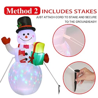 Foto 4 | Foto 4 | Muñeco de Nieve AeroWo Inflable 150 cm con Tapa Led Giratoria - Venta Internacional