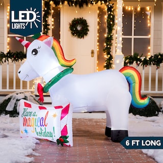 Foto 2 | Foto 2 | Unicornio Mágico Navideño Inflable De 1,8 M Con Luces Led - Jo - Venta Internacional.