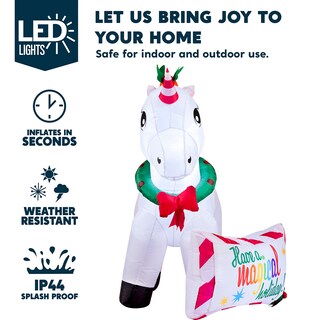 Foto 3 | Foto 3 | Unicornio Mágico Navideño Inflable De 1,8 M Con Luces Led - Jo - Venta Internacional.